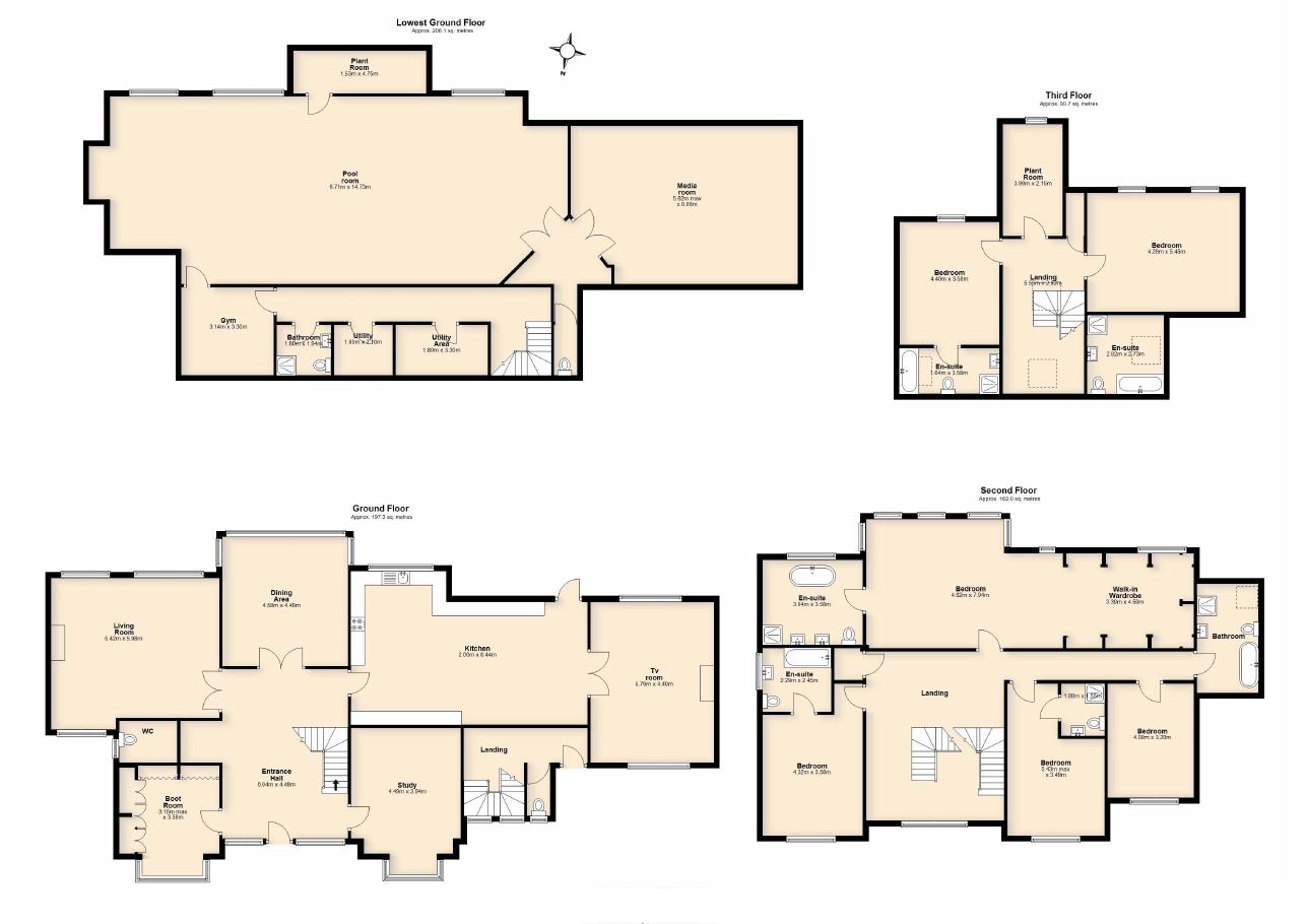 Sample floor plan — Large detached — 4 floors